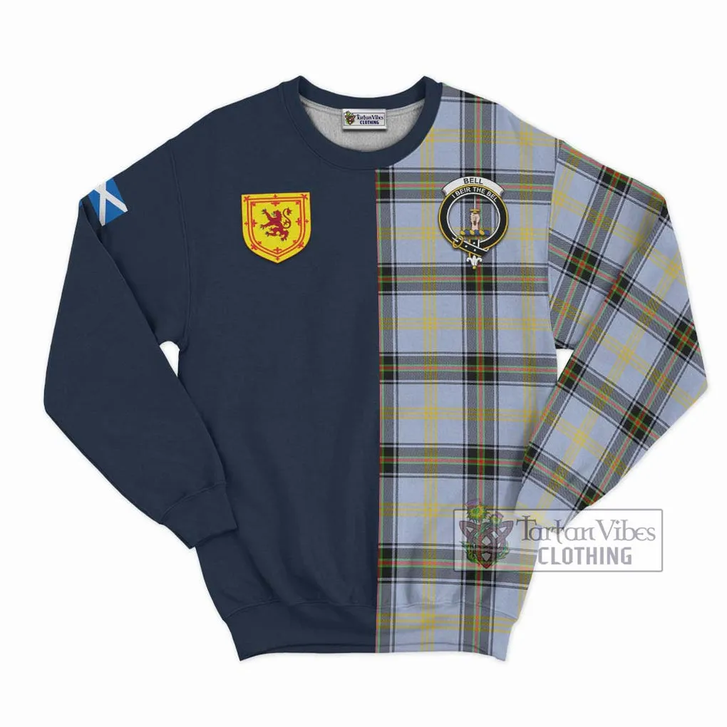 Bell of the Borders Tartan Sweatshirt Alba with Scottish Lion Royal Arm Half Style