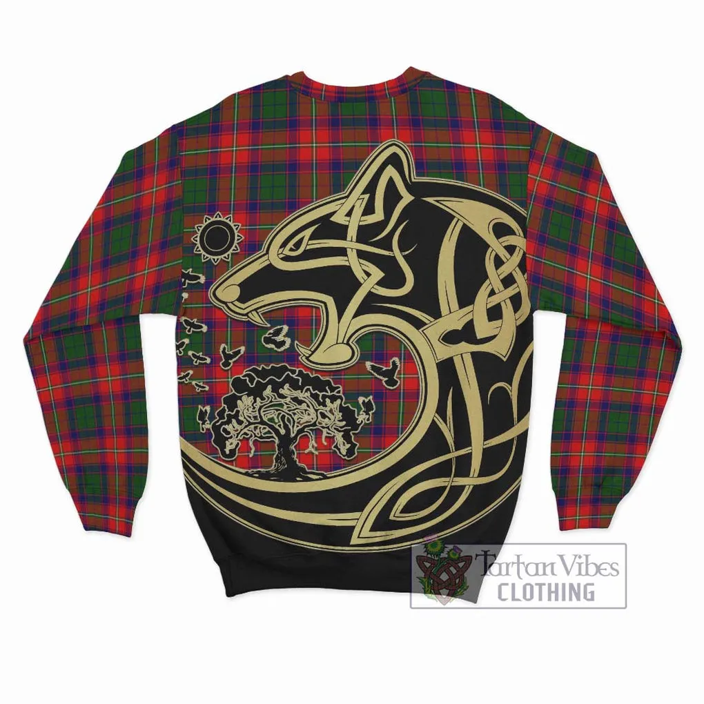 Belshes Tartan Sweatshirt with Family Crest Celtic Wolf Style