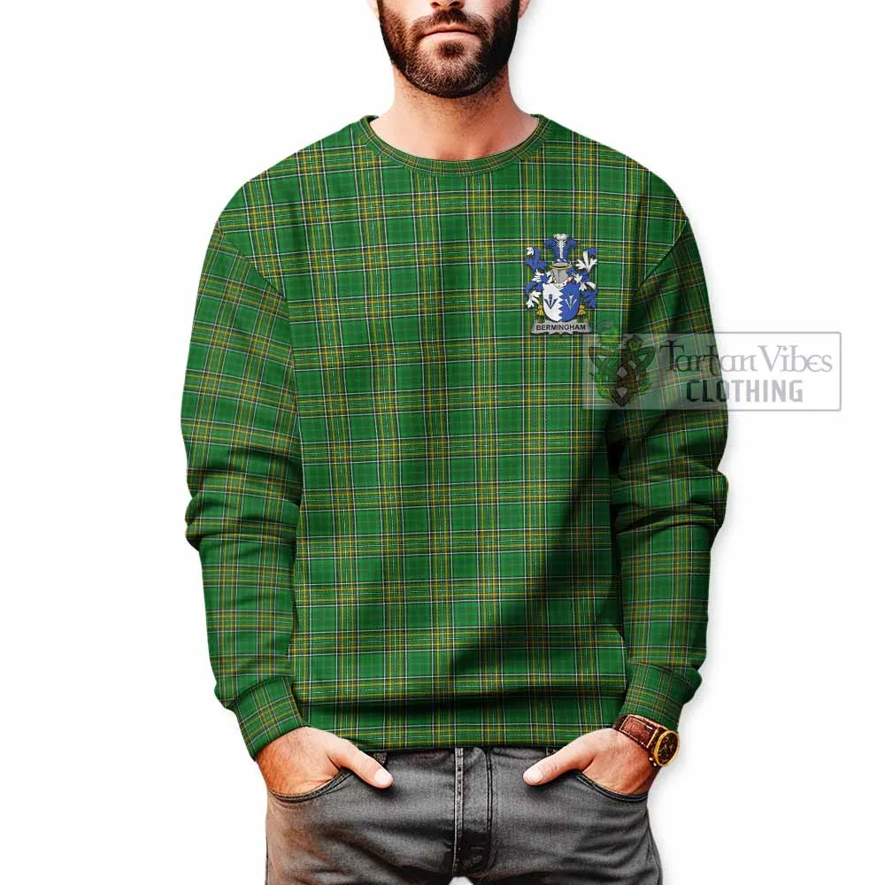 Bermingham Irish Clan Tartan Sweatshirt with Coat of Arms