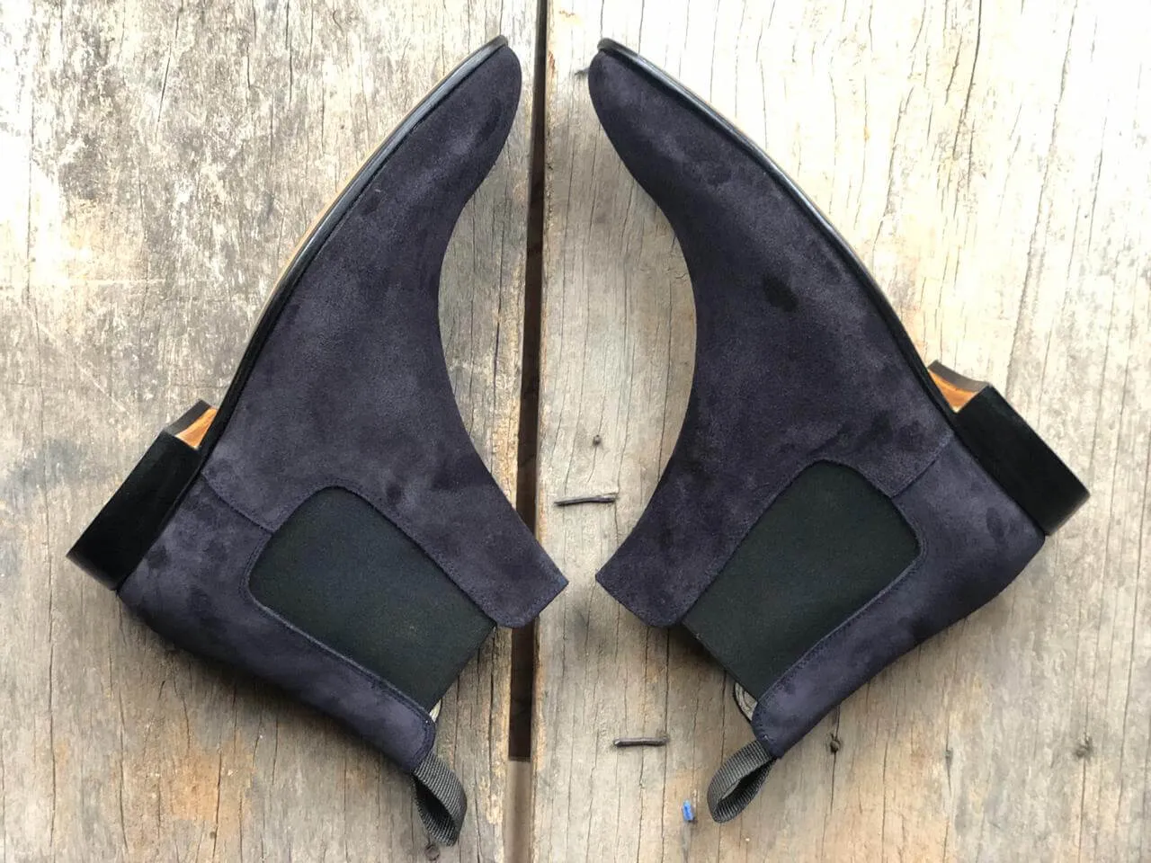 Bespoke Black Chelsea Suede Stylish Boots