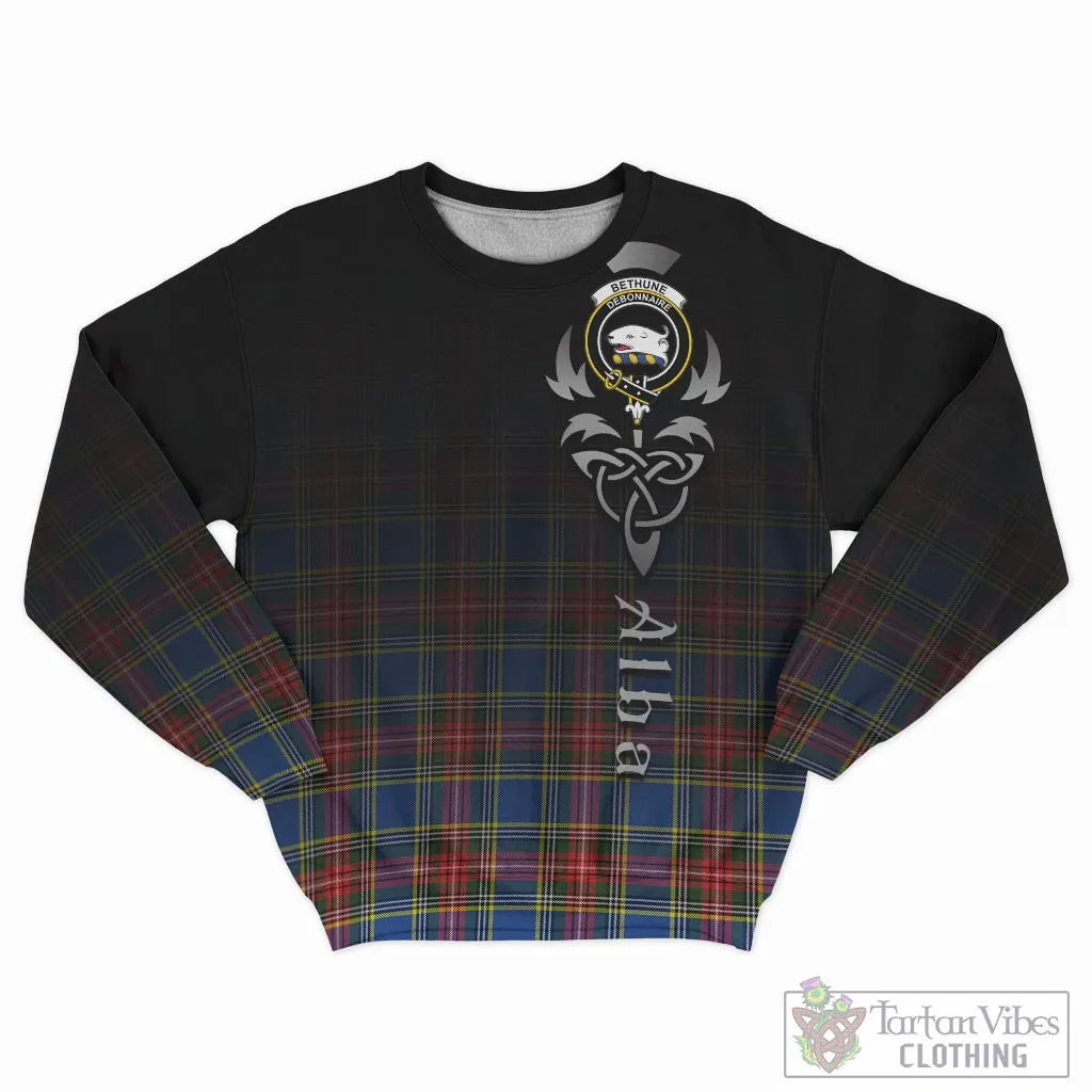 Bethune Tartan Sweatshirt Featuring Alba Gu Brath Family Crest Celtic Inspired