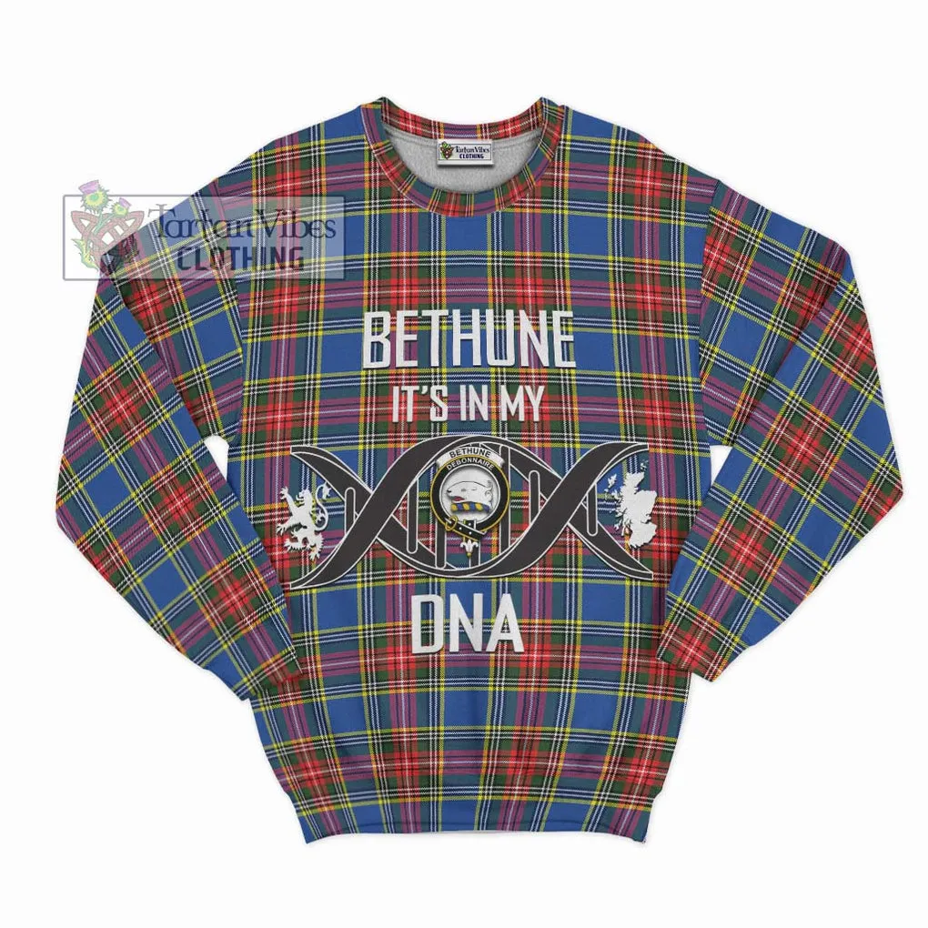 Bethune Tartan Sweatshirt with Family Crest DNA In Me Style