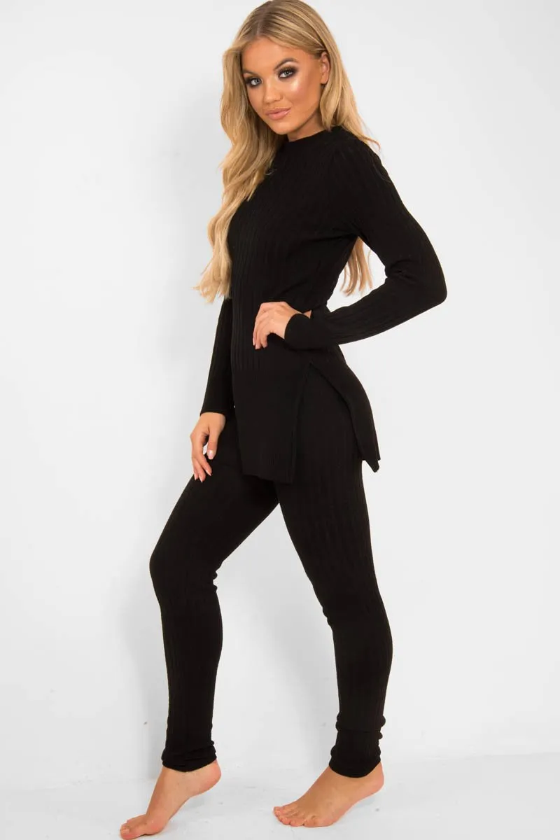 Black Knitted Loungewear Set - Jordi