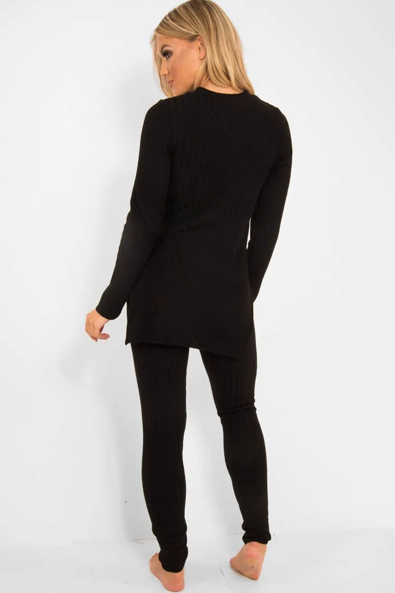 Black Knitted Loungewear Set - Jordi