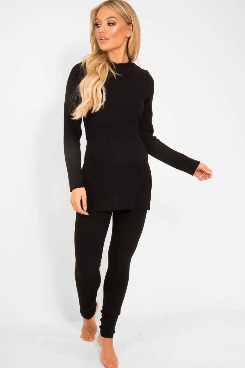 Black Knitted Loungewear Set - Jordi