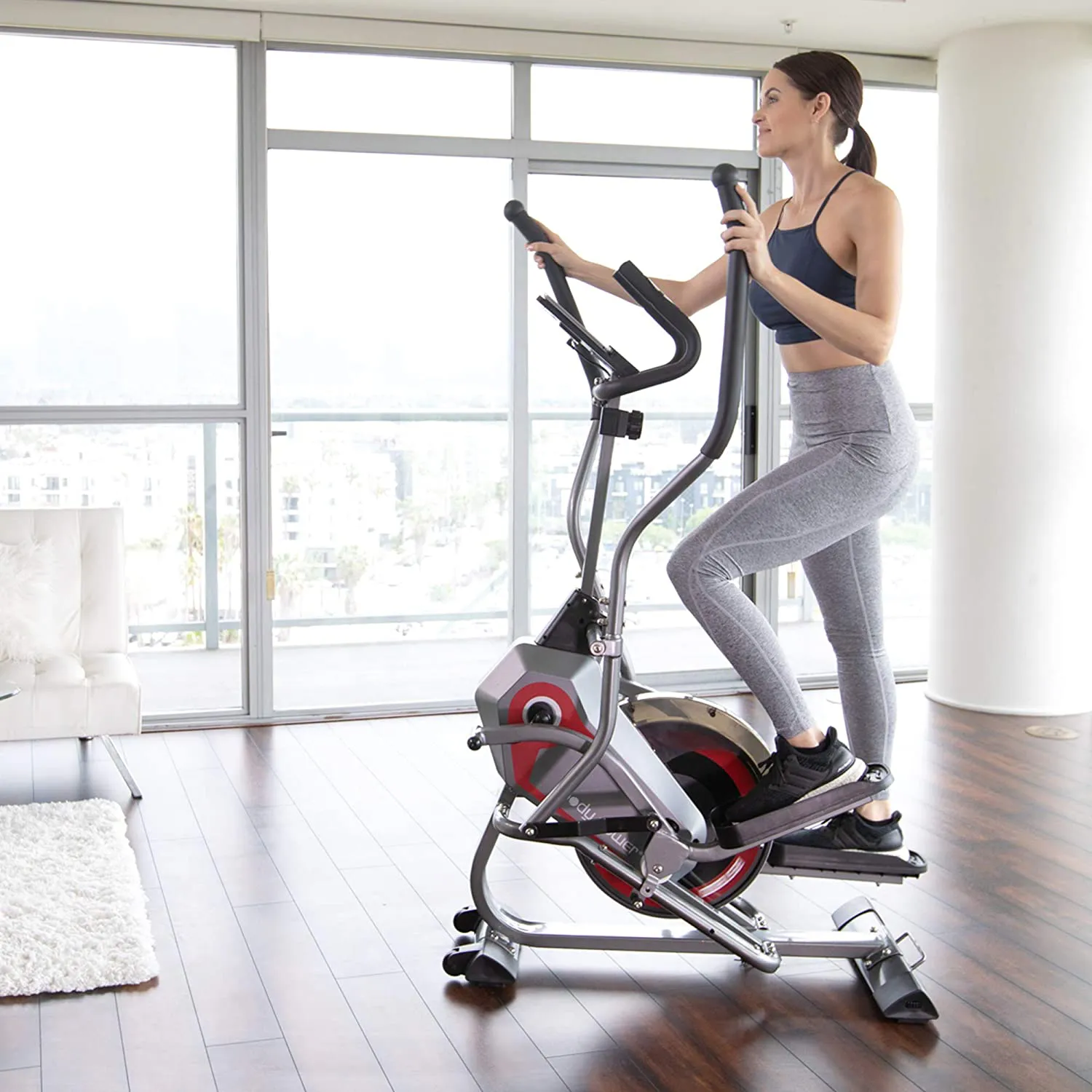 Body Power 2-in-1 Elliptical Stepper Trainer with Curve-Crank Technology