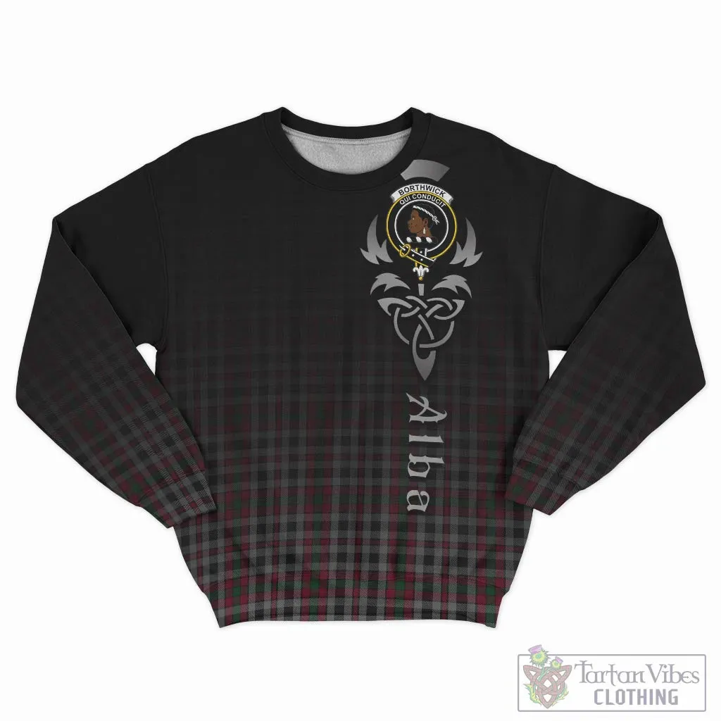 Borthwick Tartan Sweatshirt Featuring Alba Gu Brath Family Crest Celtic Inspired