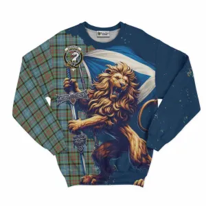 Brisbane Tartan Family Crest Sweatshirt with Scottish Majestic Lion