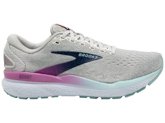 Brooks | Ghost 16 | Women's | White/Grey/Estate Blue