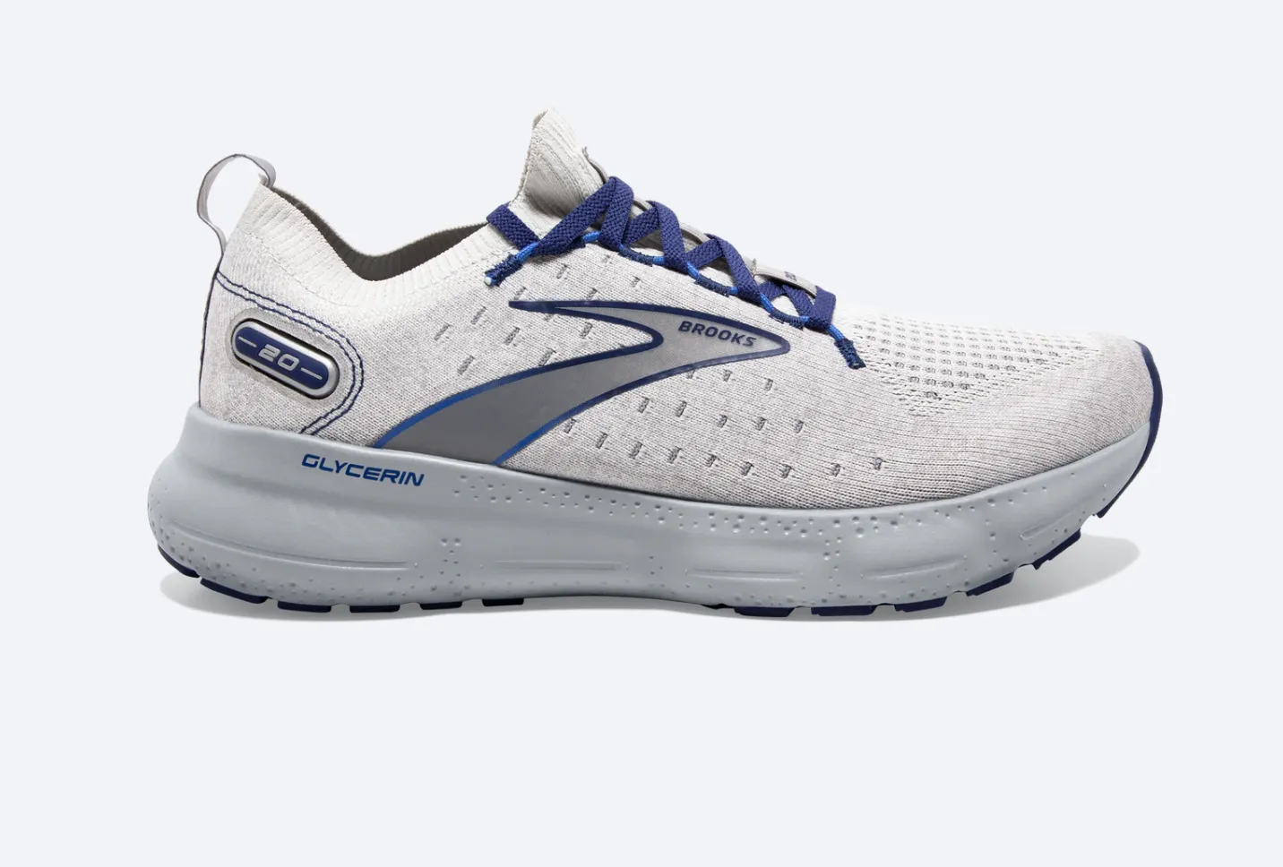 Brooks | Glycerin Stealthfit 20 | Men's | Oyster/Alloy/Blue Depths