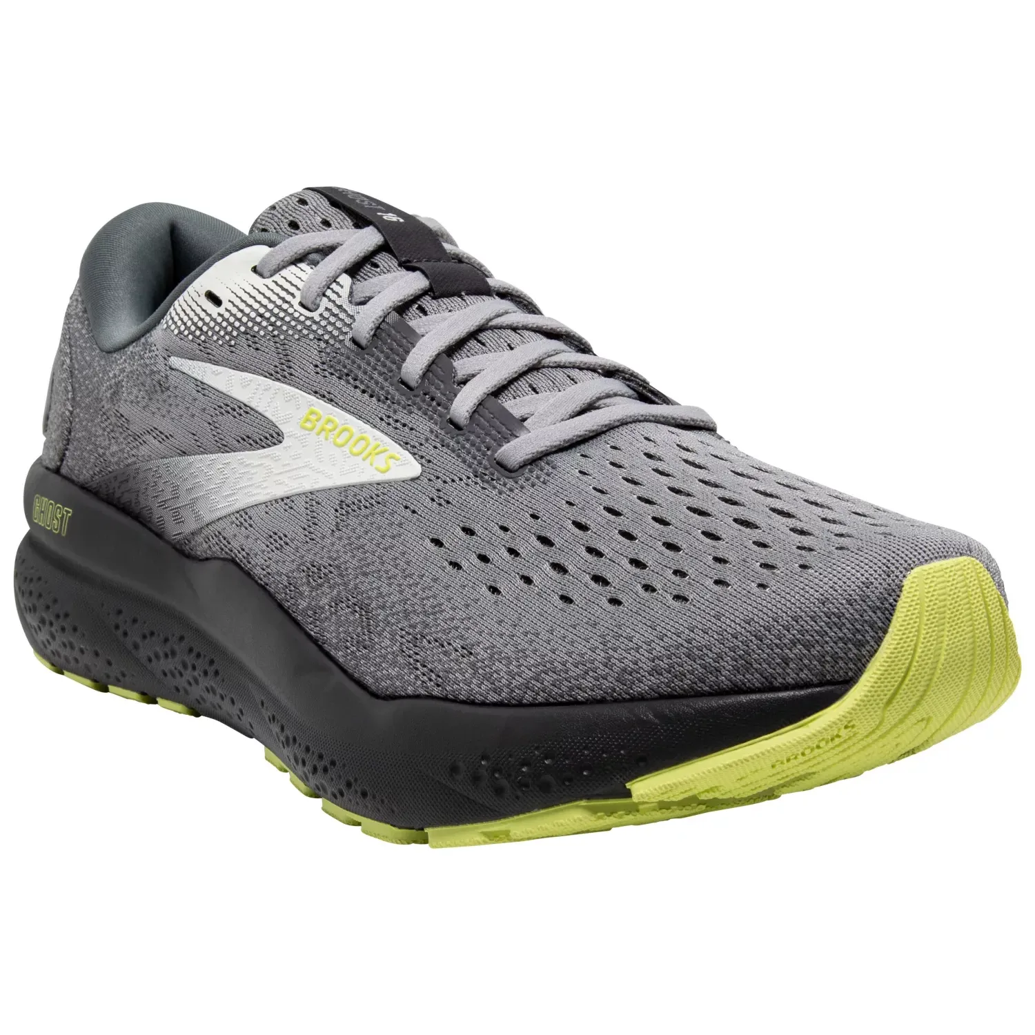 Brooks Men's Ghost 16 Sneaker - Primer/Grey/Lime