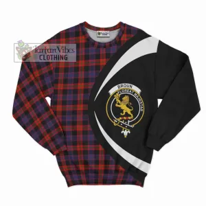 Broun Modern Tartan Sweatshirt with Family Crest Circle Style