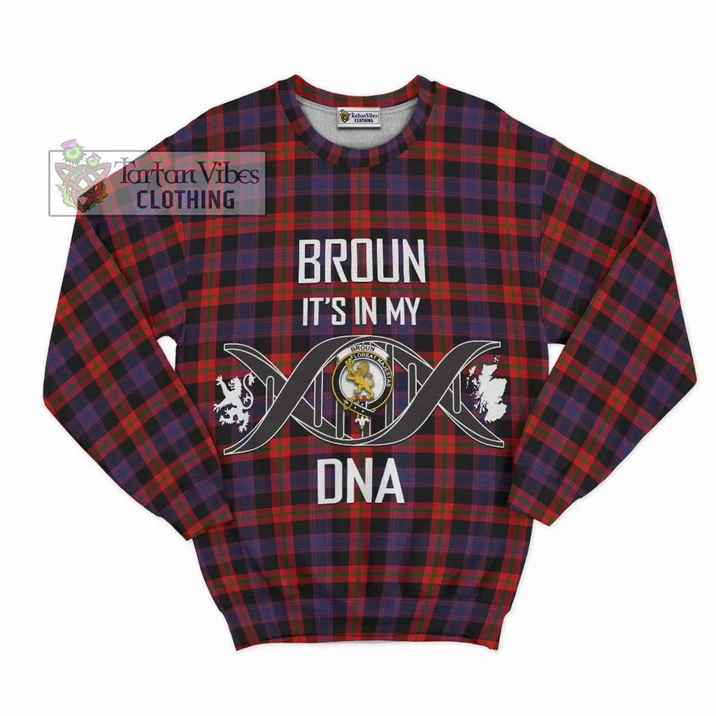 Broun Modern Tartan Sweatshirt with Family Crest DNA In Me Style