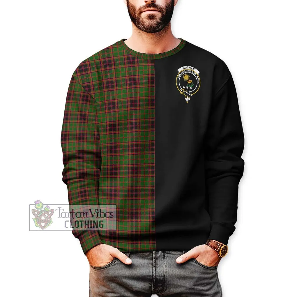 Buchan Tartan Sweatshirt with Family Crest and Half Of Me Style