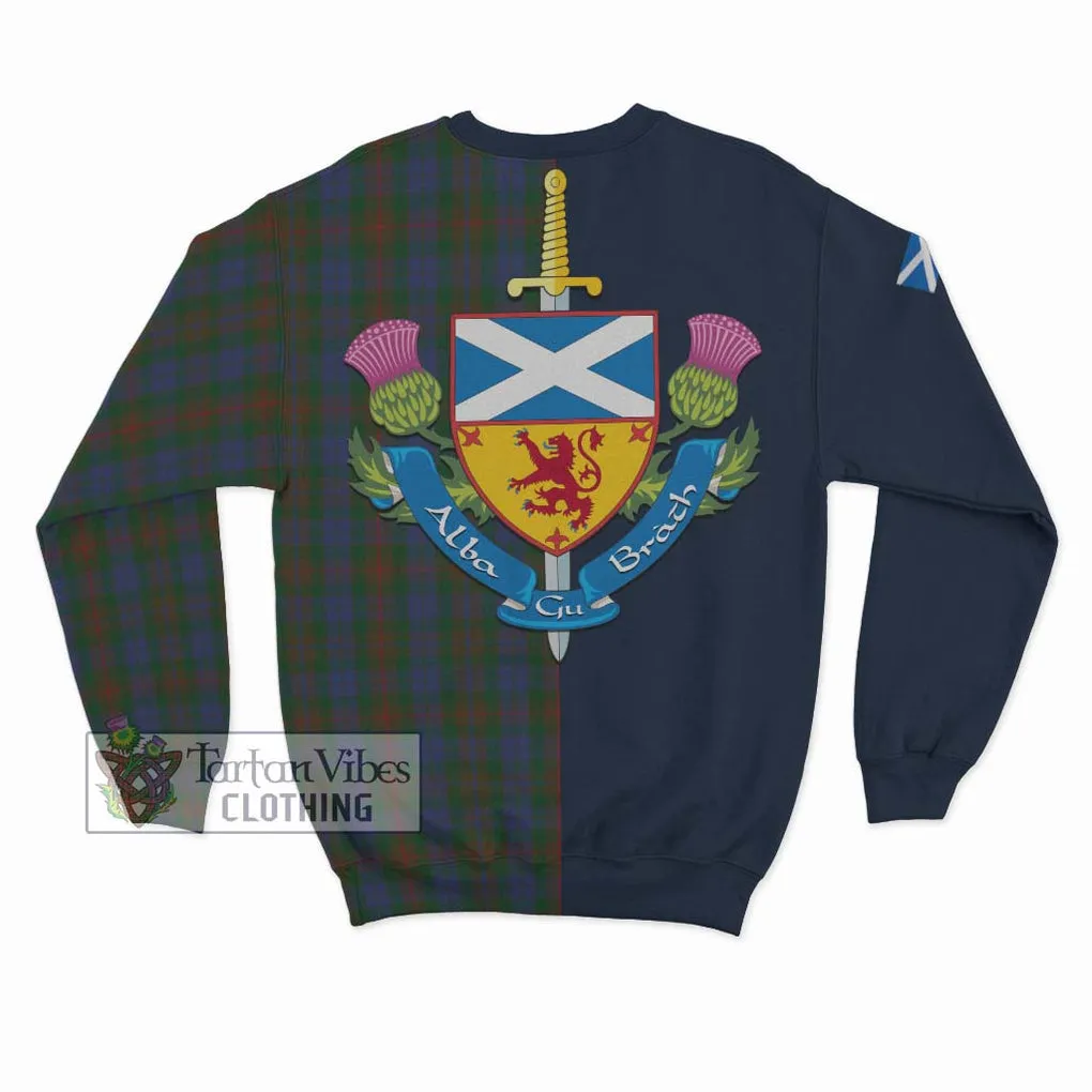 Buchanan Hunting Tartan Sweatshirt Alba with Scottish Lion Royal Arm Half Style