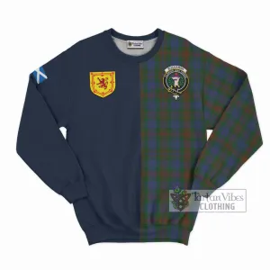 Buchanan Hunting Tartan Sweatshirt Alba with Scottish Lion Royal Arm Half Style