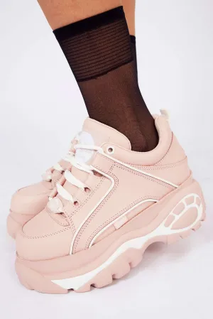 Buffalo London Baby Pink Platform Trainers