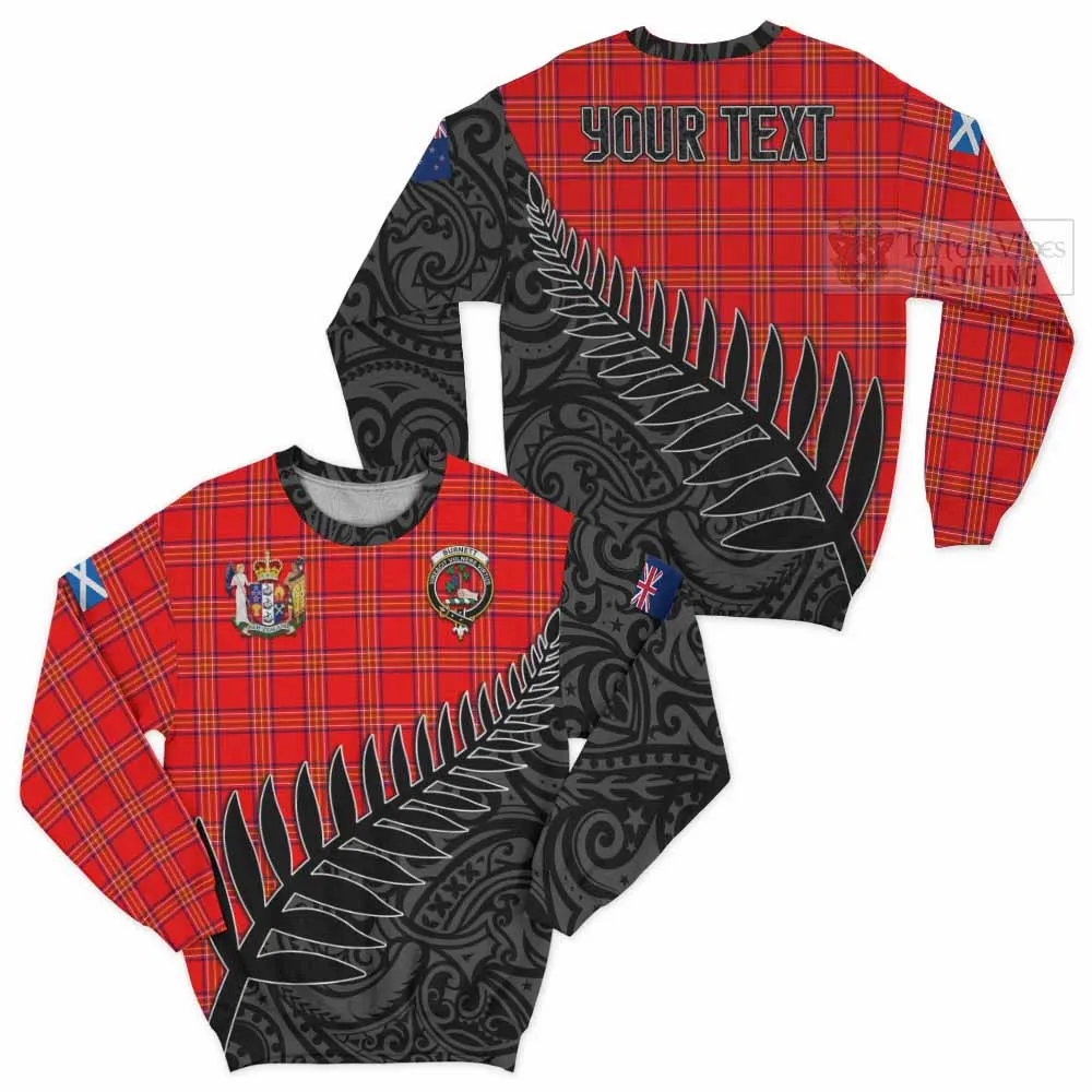 Burnett Crest Tartan Sweatshirt with New Zealand Silver Fern Half Style