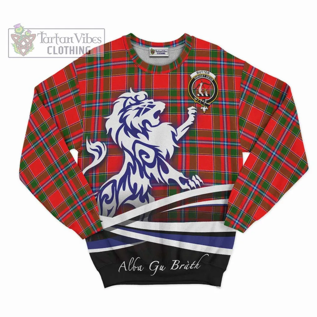 Butter Tartan Sweatshirt with Alba Gu Brath Regal Lion Emblem