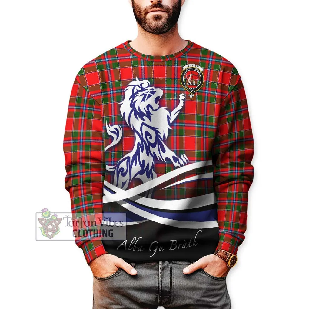 Butter Tartan Sweatshirt with Alba Gu Brath Regal Lion Emblem