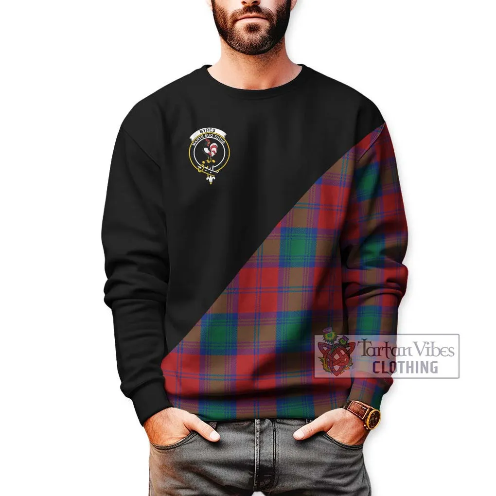 Byres (Byses) Tartan Sweatshirt with Family Crest and Military Logo Style