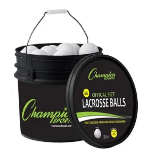 Champion Sports Lacrosse Ball Bucket 36 White