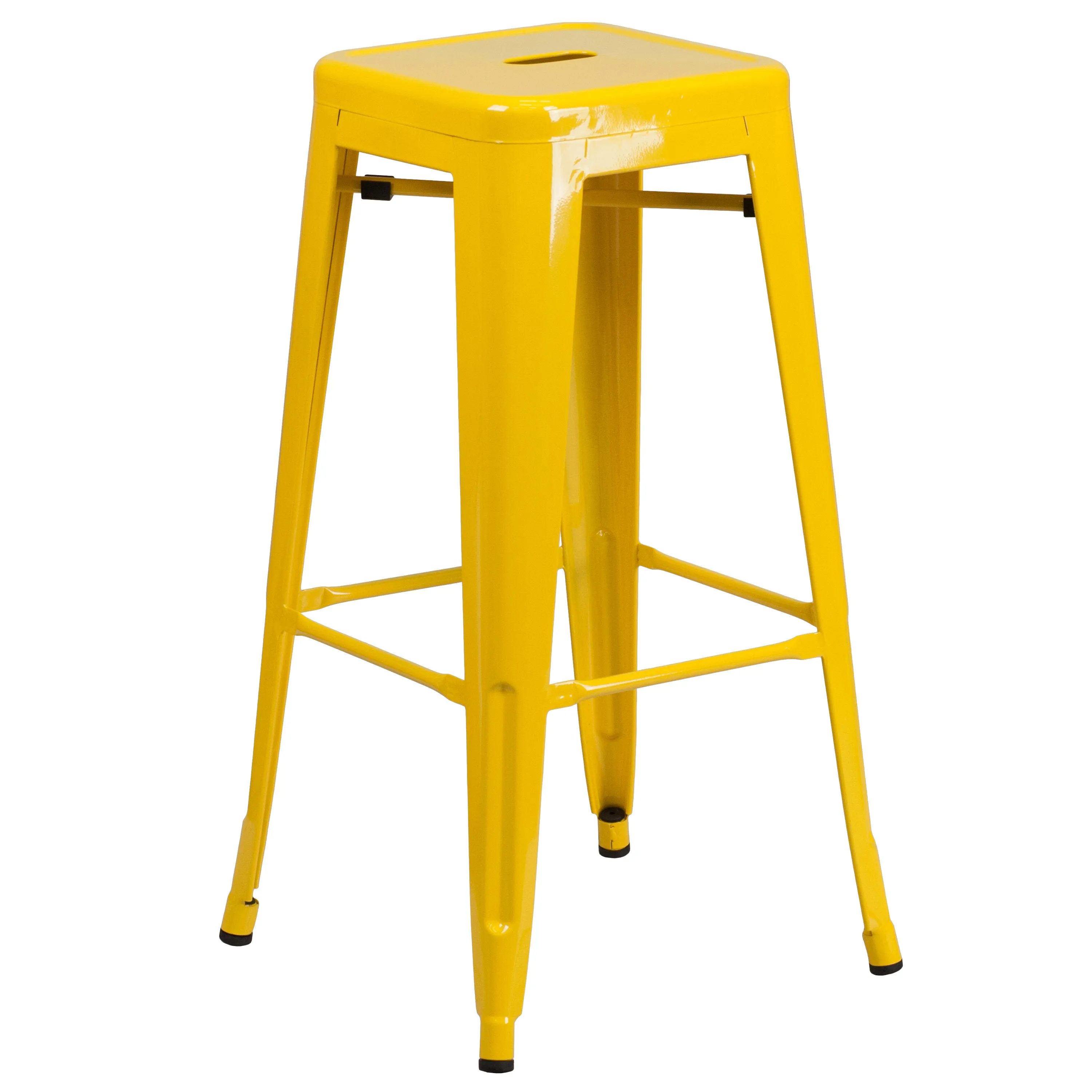 Commercial Grade 30" High Backless Metal Indoor-Outdoor Barstool with Square Seat