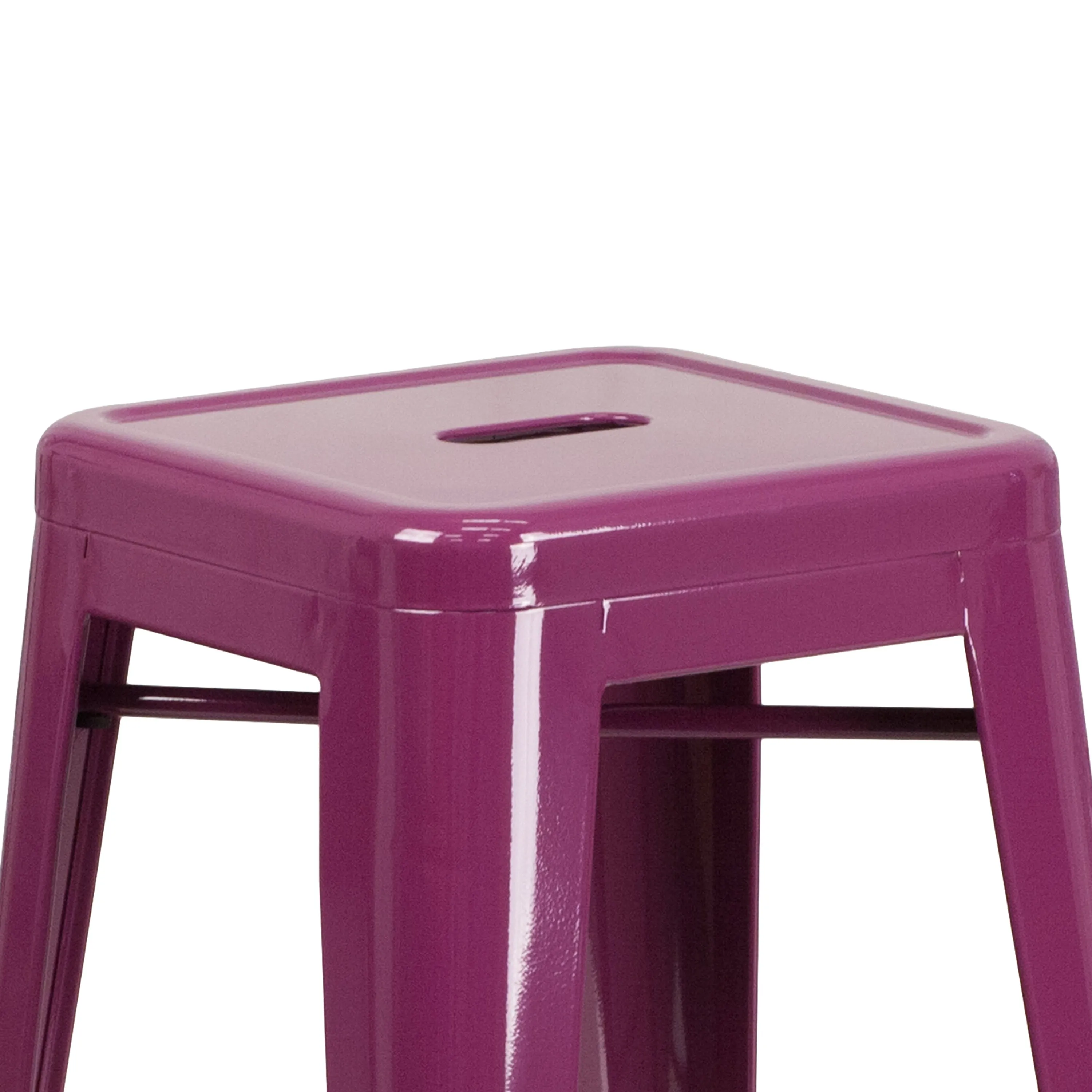 Commercial Grade 30" High Backless Metal Indoor-Outdoor Barstool with Square Seat