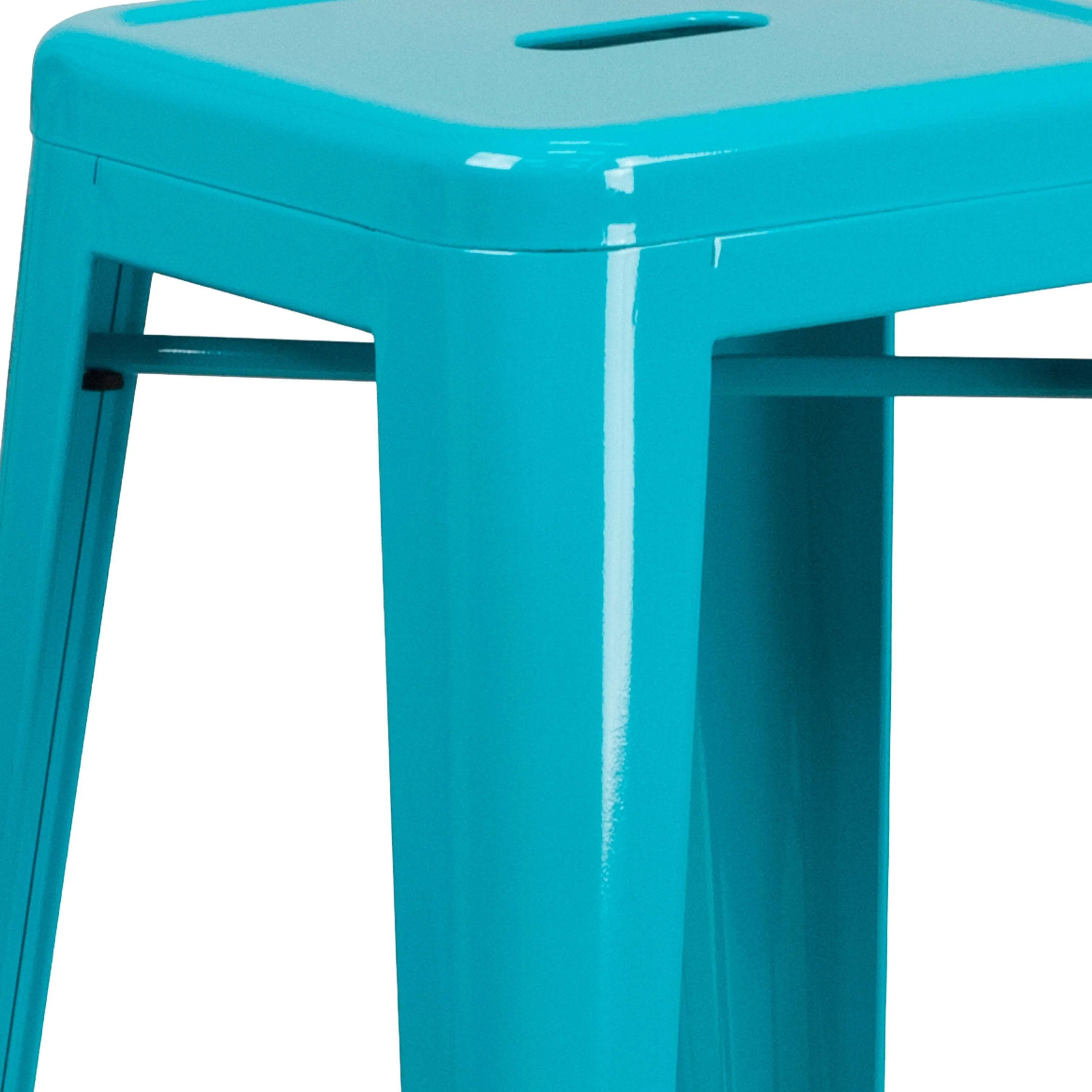 Commercial Grade 30" High Backless Metal Indoor-Outdoor Barstool with Square Seat