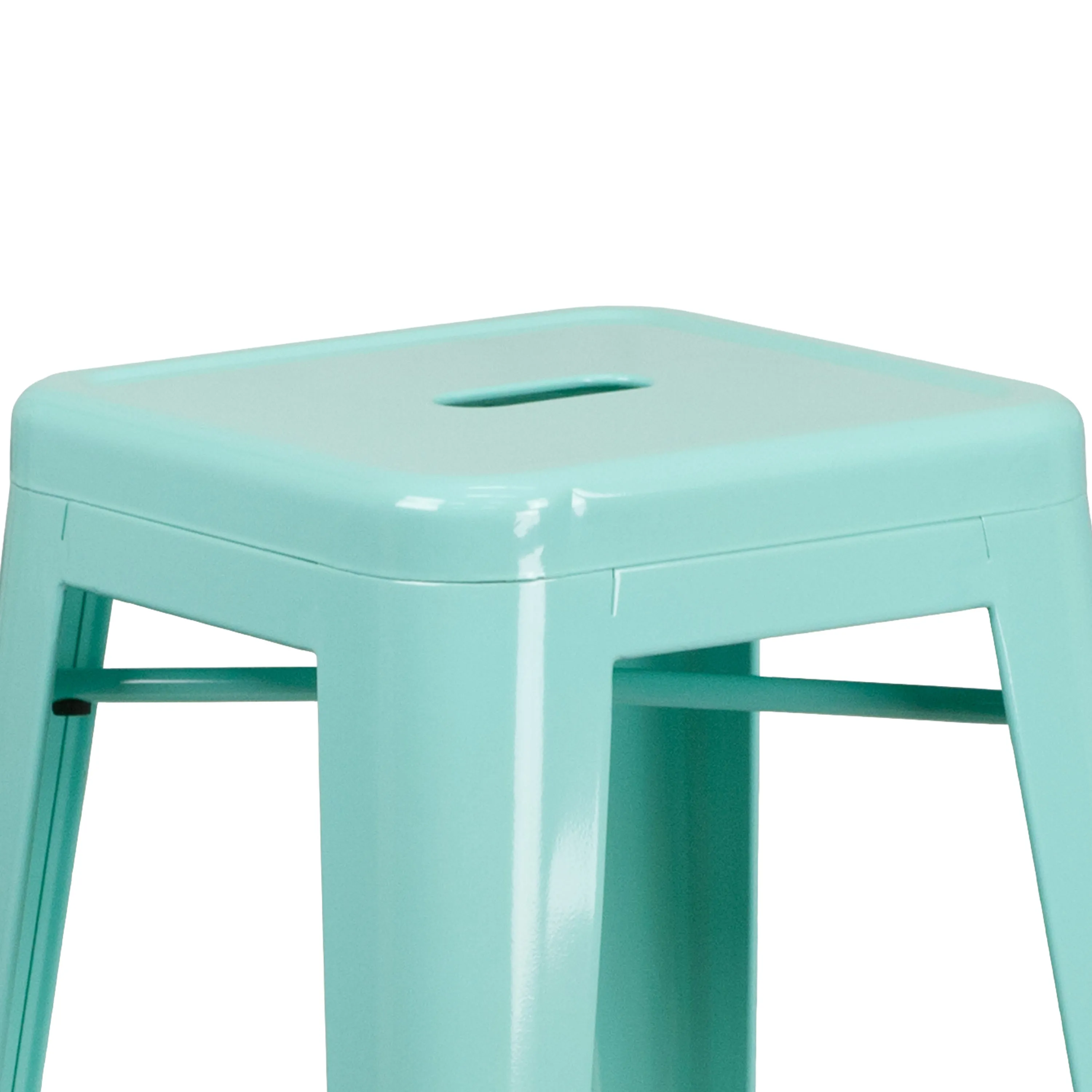 Commercial Grade 30" High Backless Metal Indoor-Outdoor Barstool with Square Seat