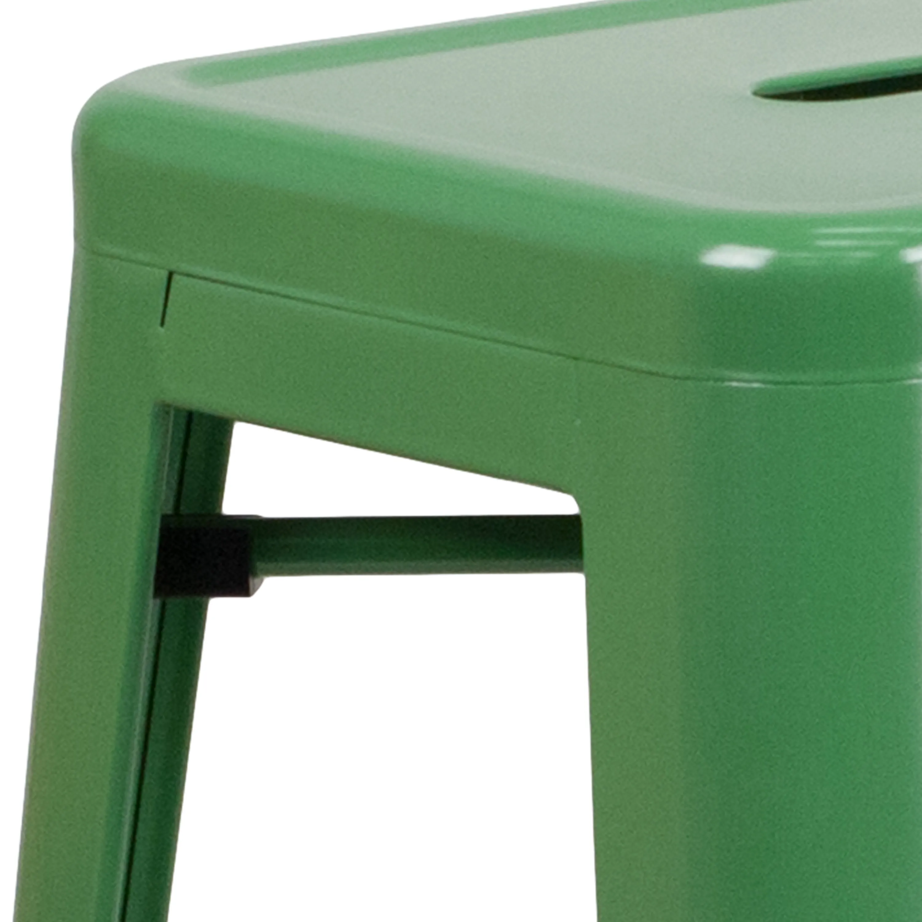 Commercial Grade 30" High Backless Metal Indoor-Outdoor Barstool with Square Seat