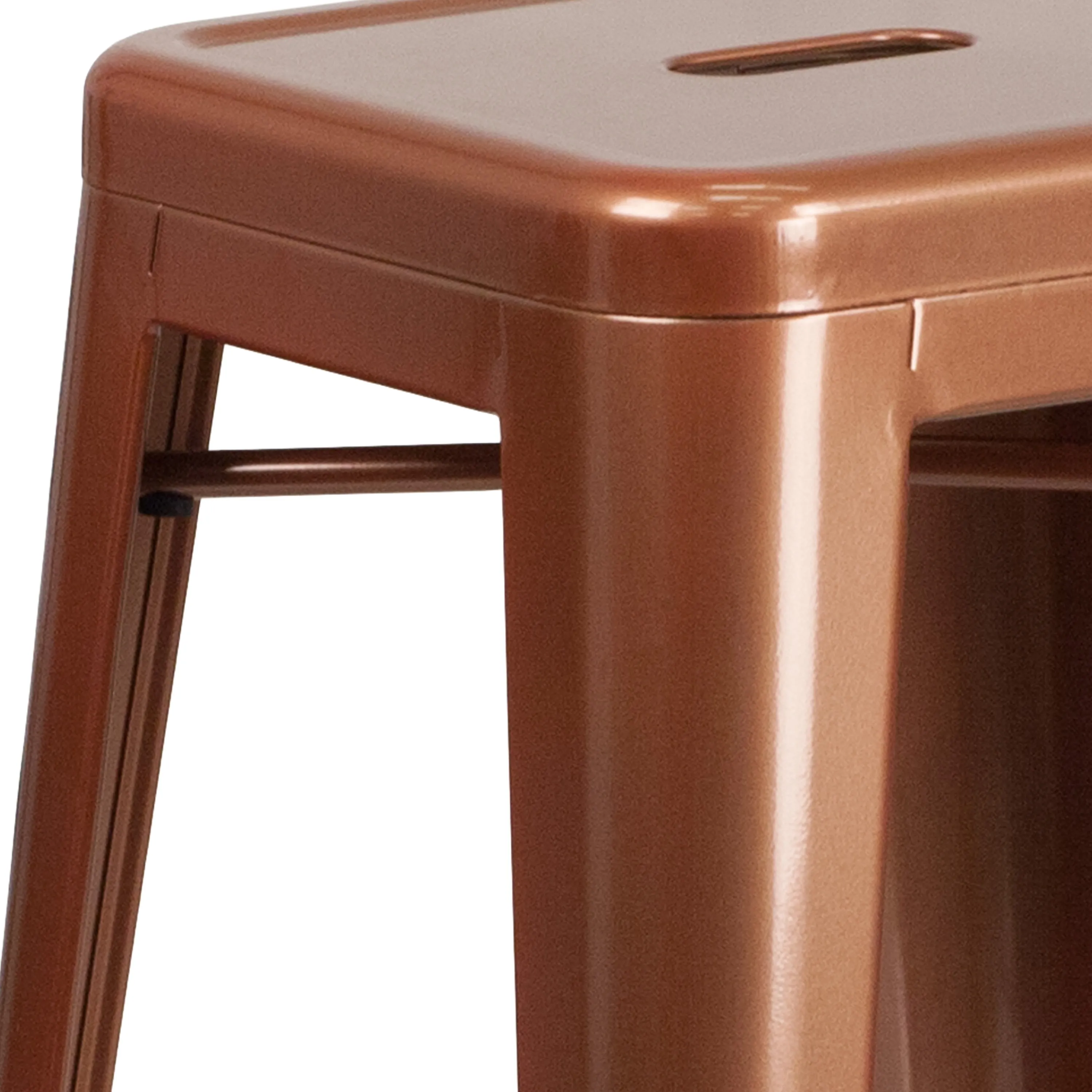 Commercial Grade 30" High Backless Metal Indoor-Outdoor Barstool with Square Seat