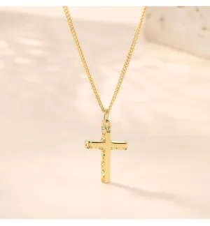 Concave & Convex Cross Pendant Necklace