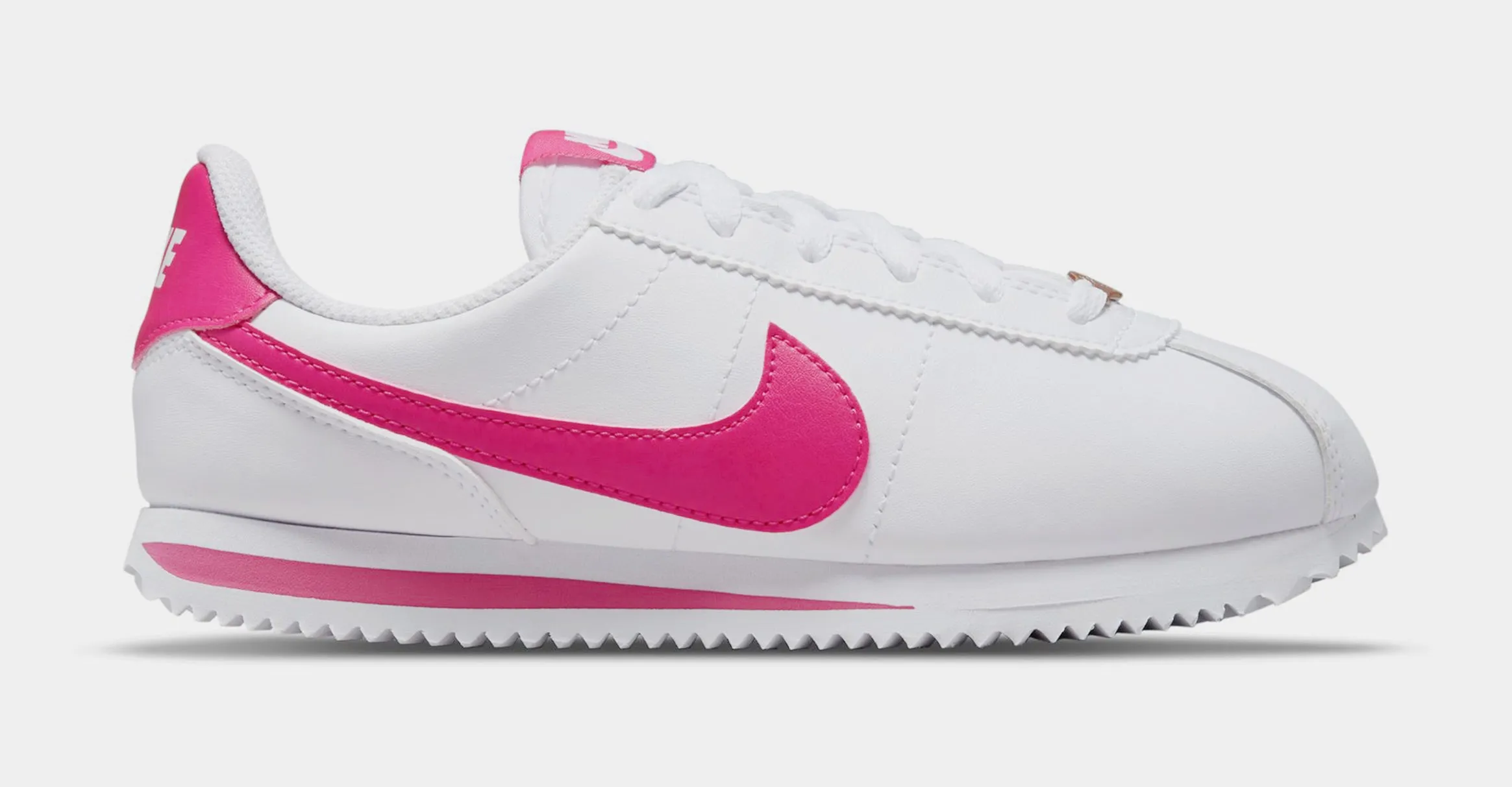 Cortez Basic SL Grade School Lifestyle Shoes (White/Pink)