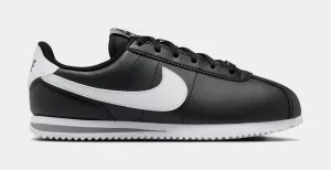 Cortez Leather Grade School Lifestyle Shoes (Black/White)