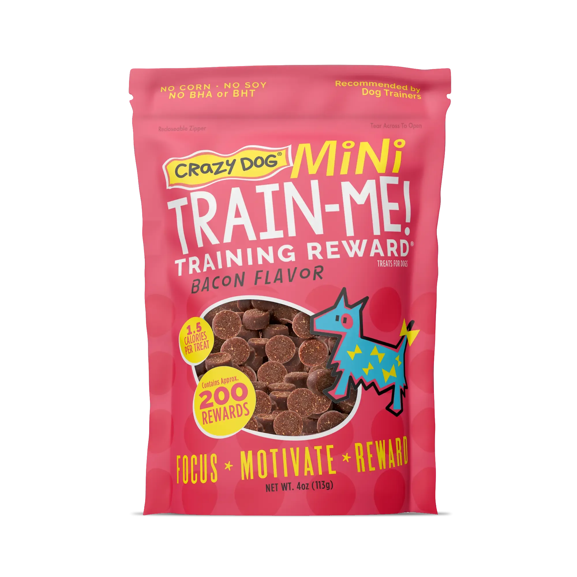 Crazy Dog Train-Me! Bacon Flavor Dog Treats 4 Oz