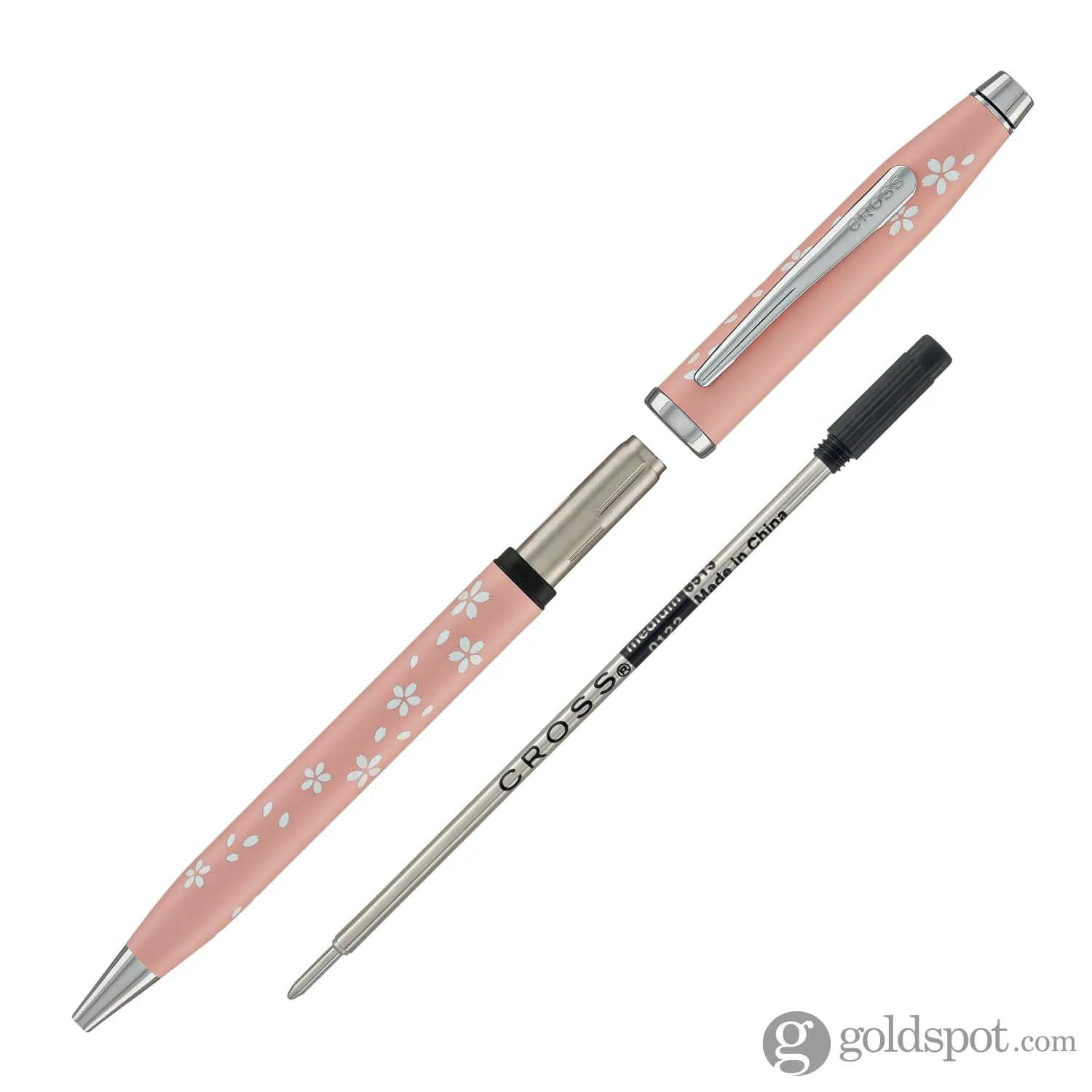 Cross Century II Cherry Blossom Ballpoint Pen in High Glossy Pink Lacquer with Polished Chrome