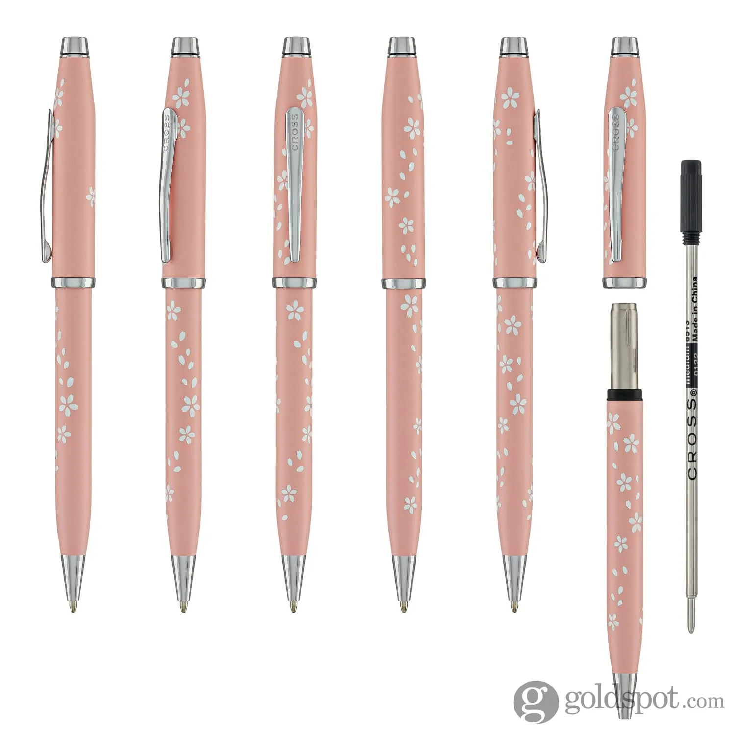 Cross Century II Cherry Blossom Ballpoint Pen in High Glossy Pink Lacquer with Polished Chrome