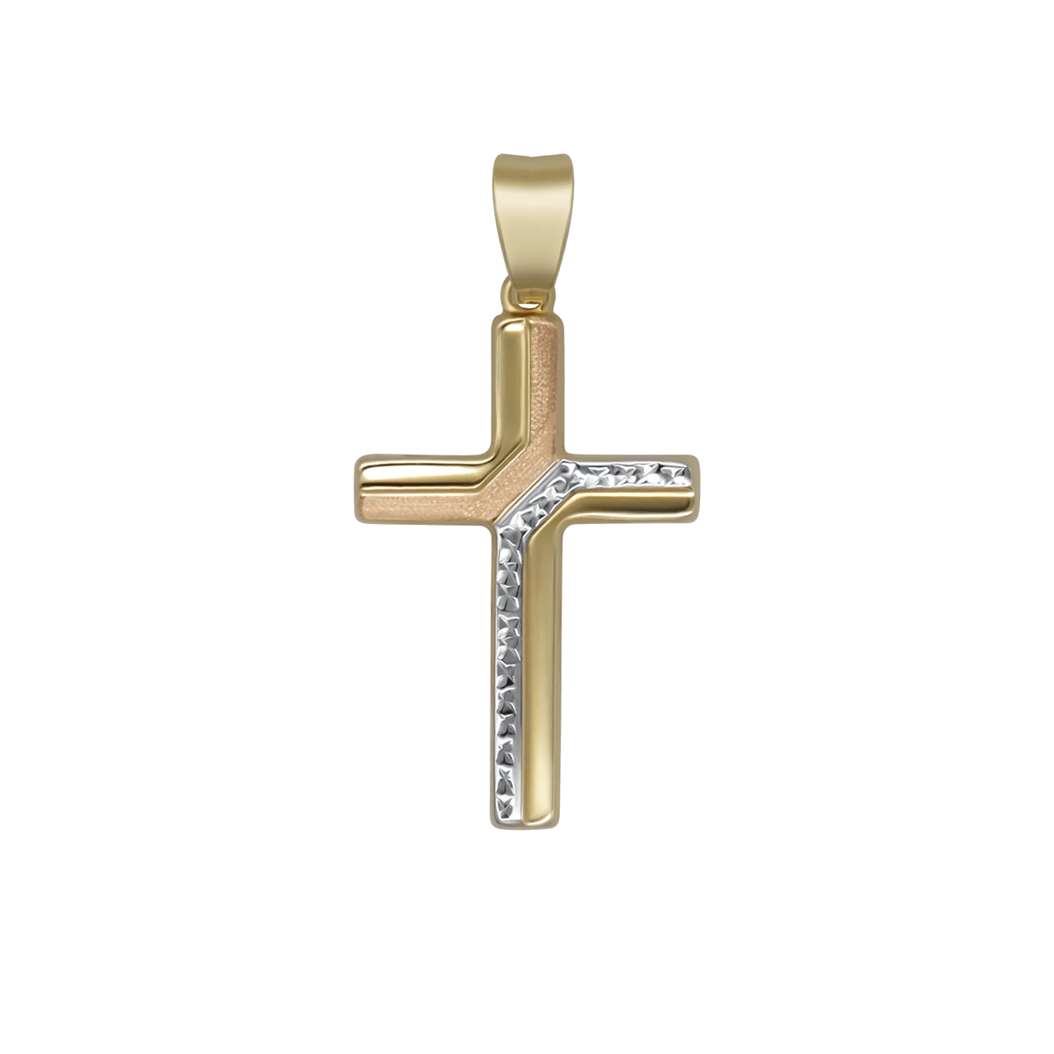 CROSS PENDANT - BICOLOR GOLD