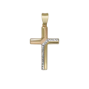 CROSS PENDANT - BICOLOR GOLD