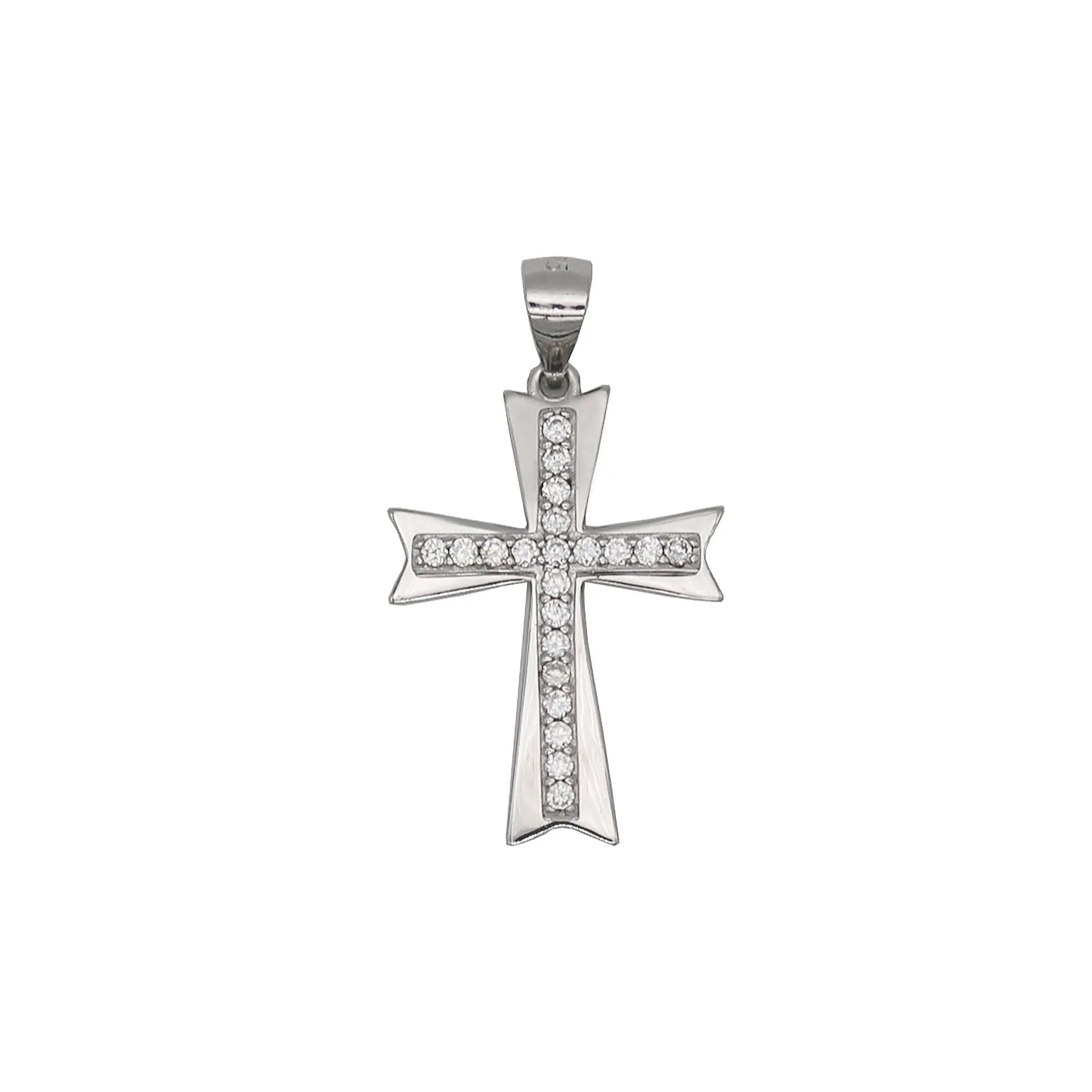 CROSS PENDANT - SILVER AND ZIRCONS