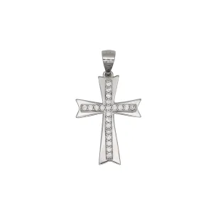 CROSS PENDANT - SILVER AND ZIRCONS