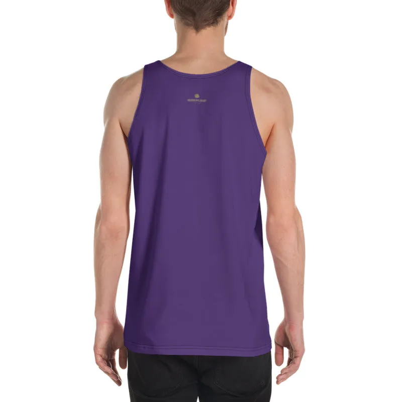 Dark Purple Unisex Tank Top, Solid Color Men's or Women's Workout Top- Made in USA