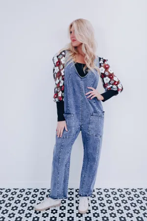 Dayna Denim Jumpsuit - Dark Wash