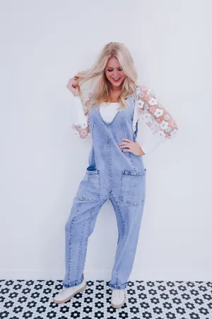 Dayna Denim Jumpsuit - Light Wash