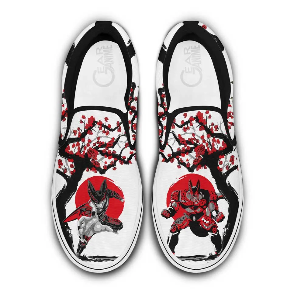 DBZ Cell Slip On Sneakers Custom Anime Dragon Ball Shoes