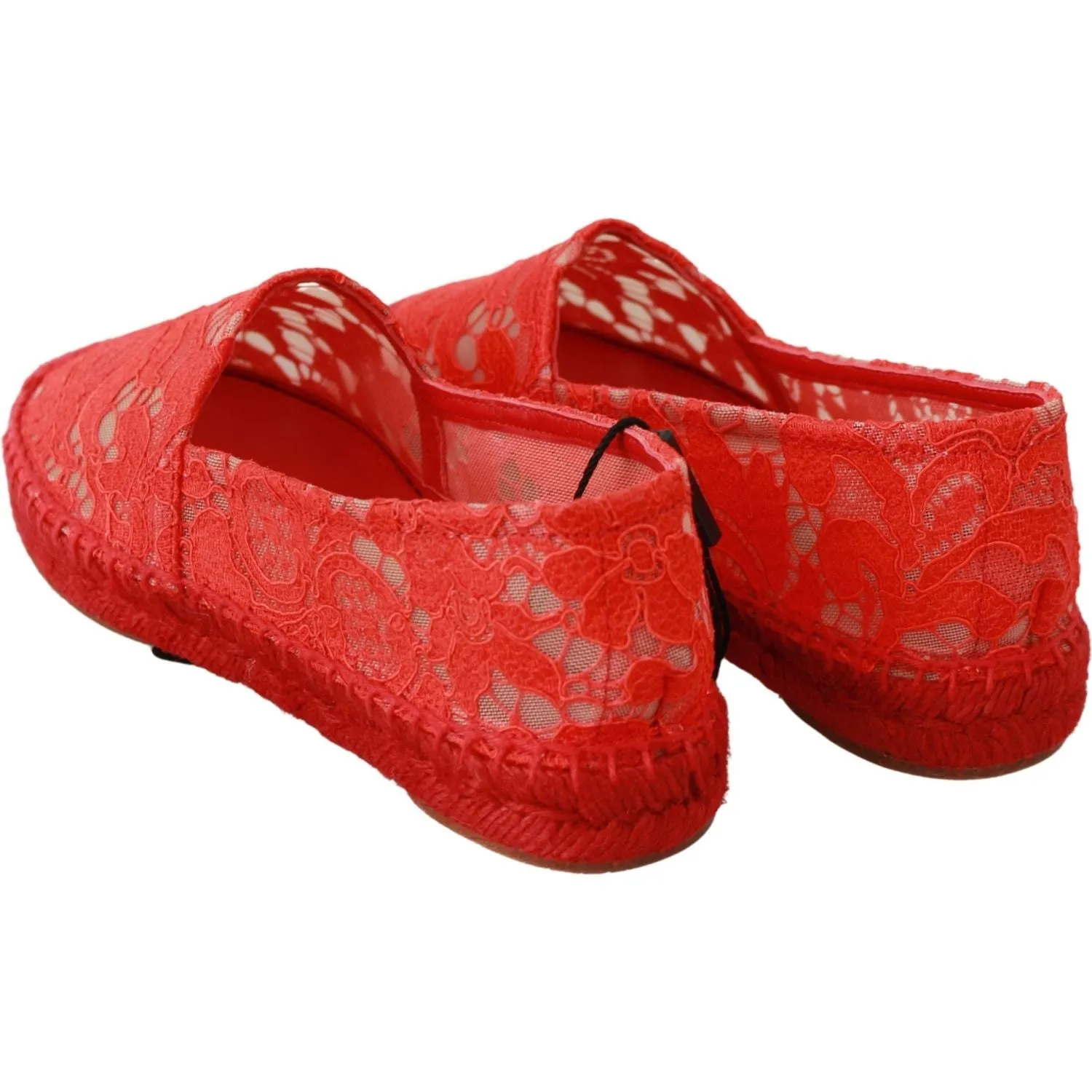 Dolce & Gabbana Red Viscose Espadrilles Flat Shoes