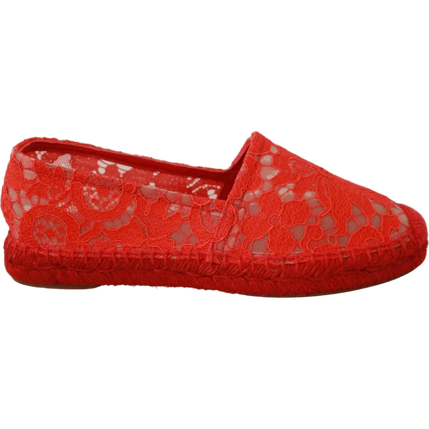 Dolce & Gabbana Red Viscose Espadrilles Flat Shoes