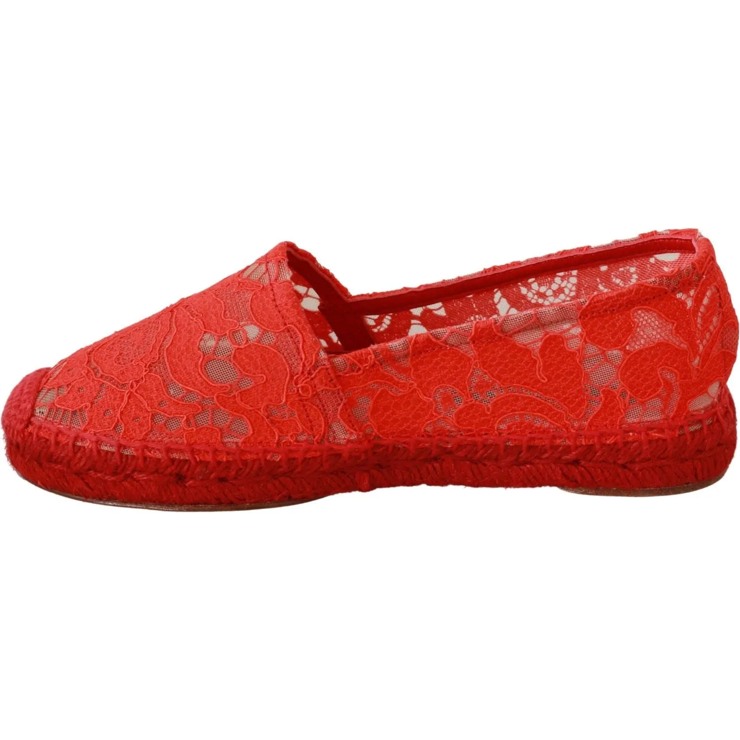 Dolce & Gabbana Red Viscose Espadrilles Flat Shoes