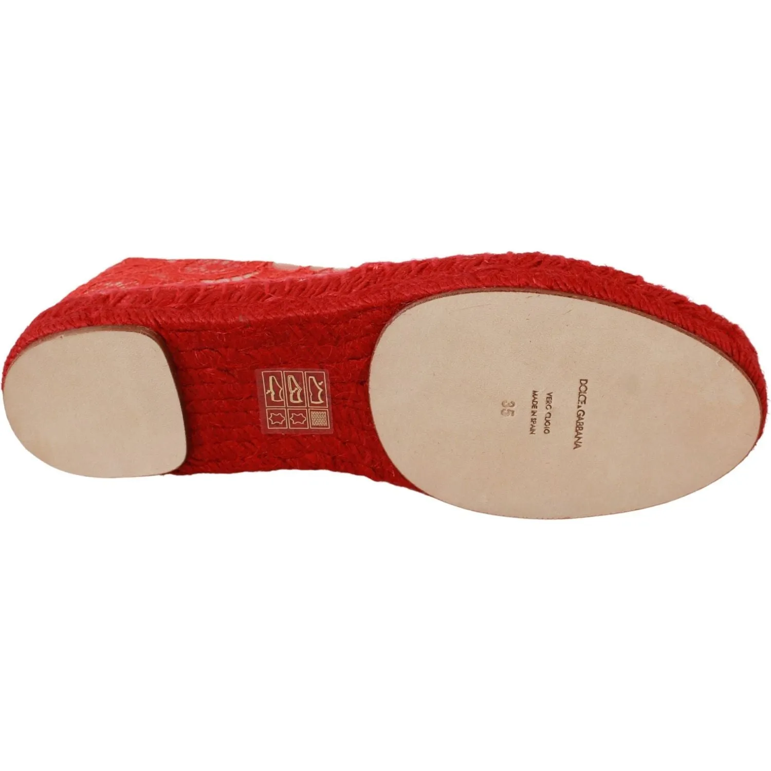 Dolce & Gabbana Red Viscose Espadrilles Flat Shoes